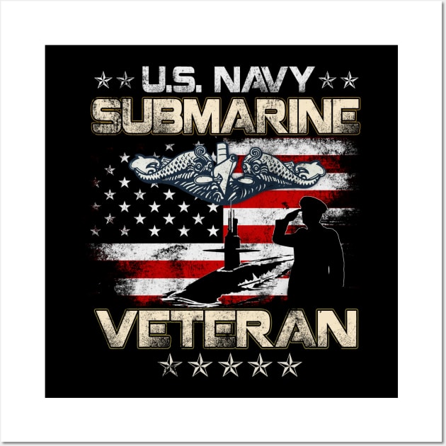 US Military Submarine Veteran Submariner - Gift for Veterans Day 4th of July or Patriotic Memorial Day Wall Art by Oscar N Sims